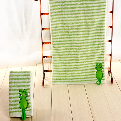 Новое поступление, комфортное милое детское полотенце из хлопка с мультяшной вышивкой, полотенце для лица для новорожденных, s 50x25 см - Цвет: Green