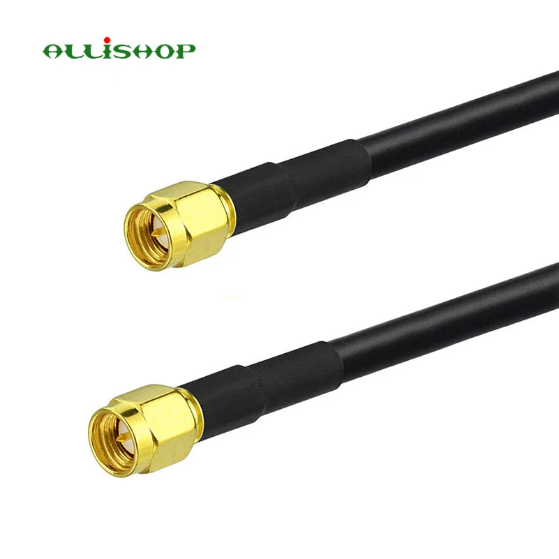 SMA Plug to Plug WiFi Antenna Connector with RG58 Cable 50 Ohm SAM Male
