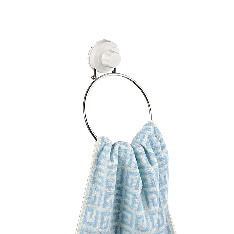 Metal towel ring suction cup towel rack round towel rack bathroom shelf