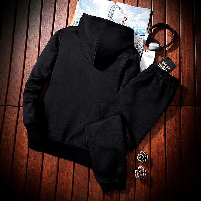 Men Two Pieces Set New Fashion Hooded Sweatshirts Sportswear Men Tracksuit Hoodie Autumn Brand Clothes Hoodies+Pants Sets 881