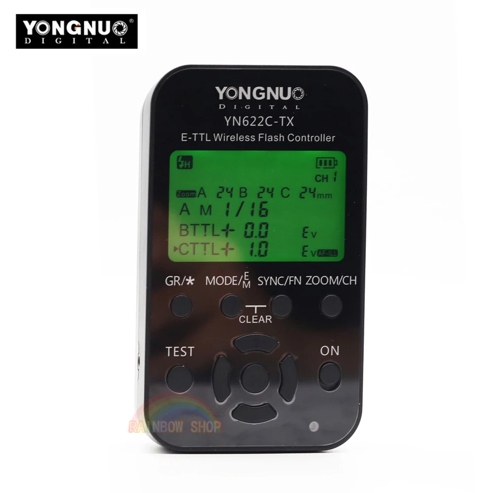 

Yongnuo YN-622C-TX YN622C-TX LCD Wireless e-TTL Flash Controller YN622C TX Flash Trigger Transmitter for Canon DSLR Cameras