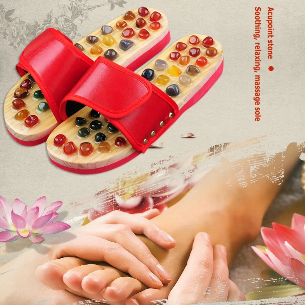 1pair Natural Agate Stones Foot Massage Sandals Pebble Foot Massage Slippers Acupuncture Therapy Reflexology Massager Shoes 1pair Natural Agate Stones Foot Massage Sandals Pebble Foot Massage Slippers Acupuncture Therapy Reflexology Massager Shoes