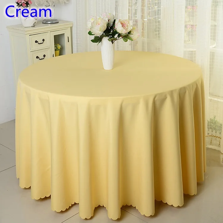 Cream colour table cloth,polyester table cover,for wedding,hotel and restaurant round tables