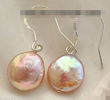 

hot sell new - free shipping 00021 pink Coin Pearl hook Dangle Earring