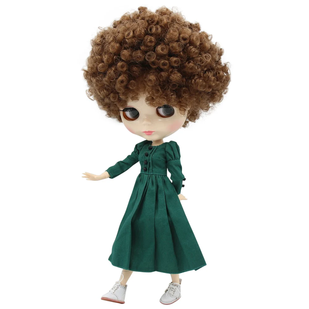 Ледяная фабрика blyth кукла 1/6 игрушка белая кожа суставное тело bjd афро каштановые волосы 30 см