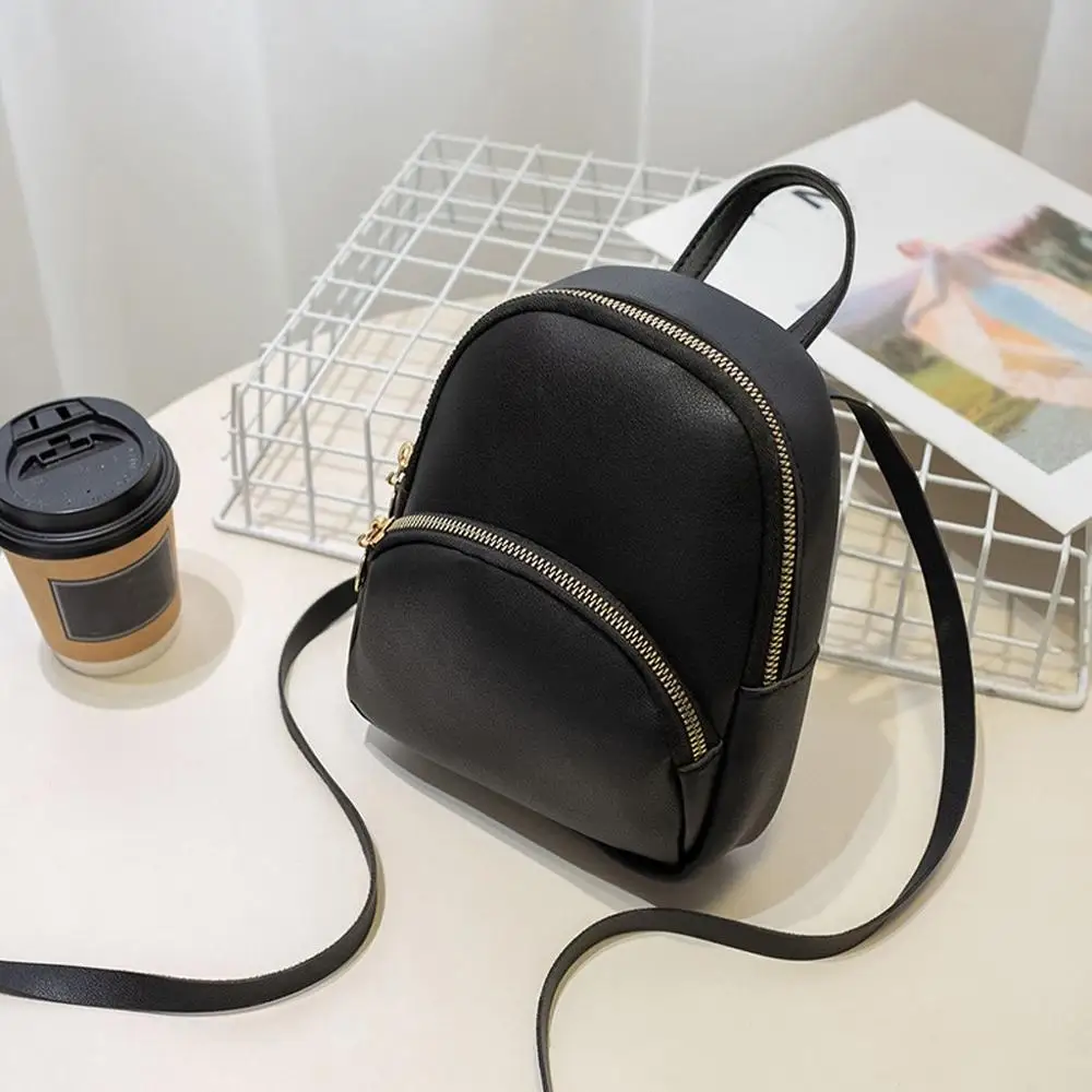 

Simple Mini Backpack Women's Shoulders Bag PU Leather Rucksacks For Girls Fashion Purse Phone Bag Kawaii School Backpacks #20