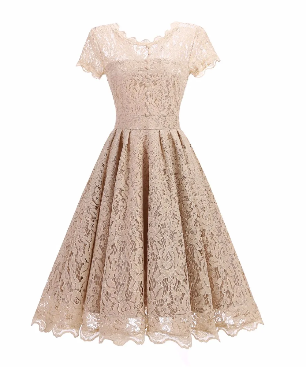

100pcs/lots Hot Sale Womens Summer Lace Dress 2018 Vintage O Neck Slim Sexy Vestidos Party Black Lace Dresses S/M/L/XL/XXL
