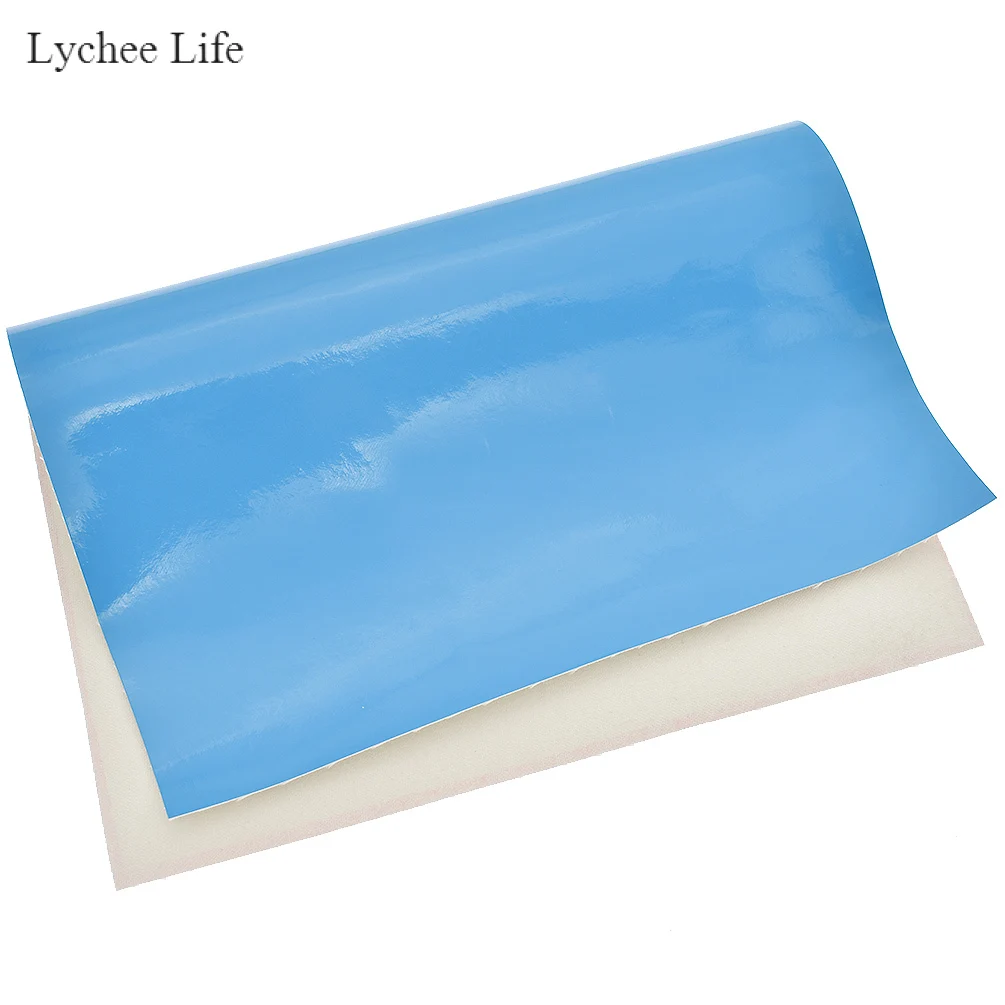 Lychee Life Сделай Сам Простой PU искусственная кожа ткань для ручного шитья украшения одежды ремесло аксессуары - Цвет: Blue