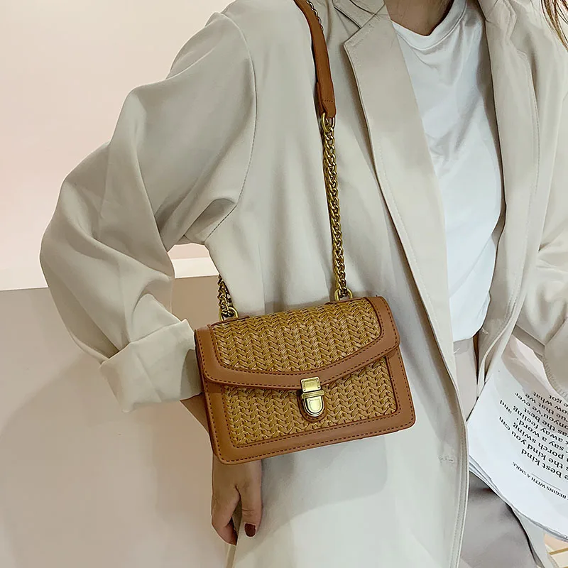 Соломенная женская сумка-мессенджер, сумка на плечо, женские кошельки и сумки, женская летняя дорожная сумка