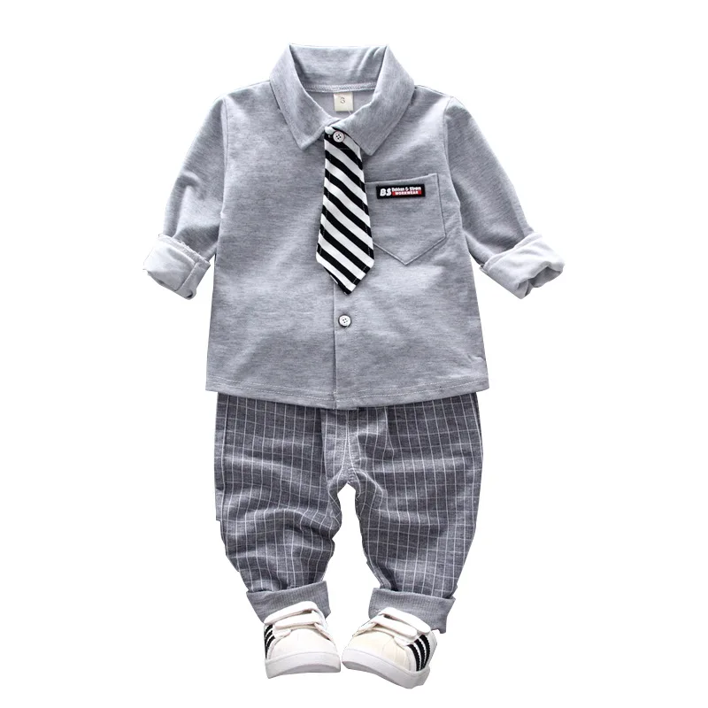 

Spring and autumn new 2019 new children's clothing boy children's long-sleeved shirt + pants two-piece children's suit