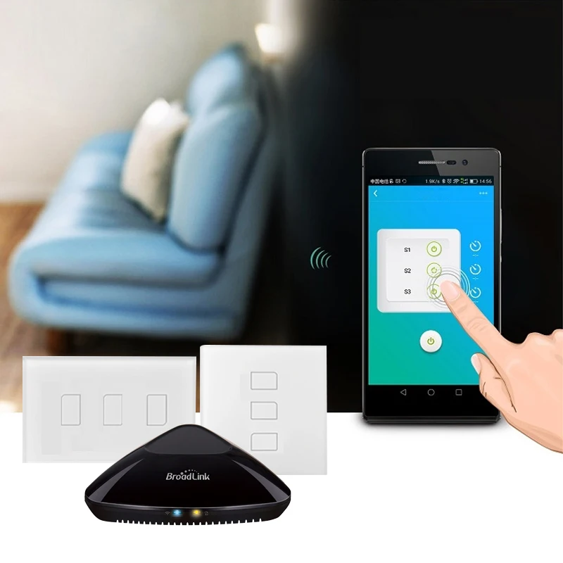 Updated Broadlink Rm Pro+ Universal Wifi Smart Remote Control Controller EU Touch Wall Switch For Smart Lighting Via Internet