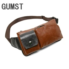 GUMST модные кожаные мужские сумки-мессенджеры высокого качества повседневные маленькие нагрудные пакеты винтажные коричневые сумки на плечо 3 цвета