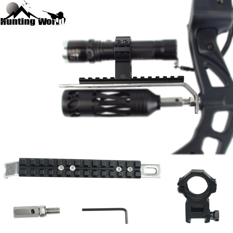 

Hunting Archery Flashlight Mount Torch Holder Laser Sight Scope Ring Barrel Mount Adapter For Compound Recurve Bow Long Bow
