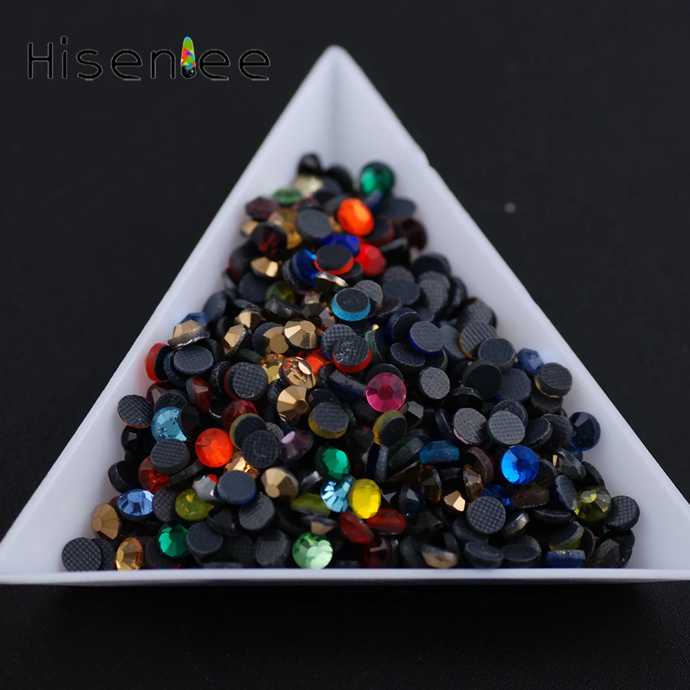 

Hisenlee 2880pcs SS6 Mixed Color Glass DMC Hot Fix Flat Back Clear Rhinestone Crystal HotFix Clothing Jewelry Gem