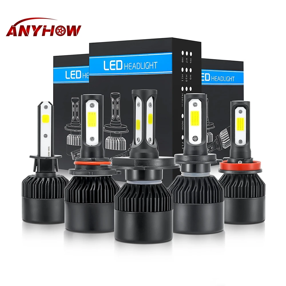 Автомобисветильник фара H7 LED H4 6500K светодиодный лампа H11 H8 H1 H3 9005 9006 9007 H27 72 Вт 880 лм