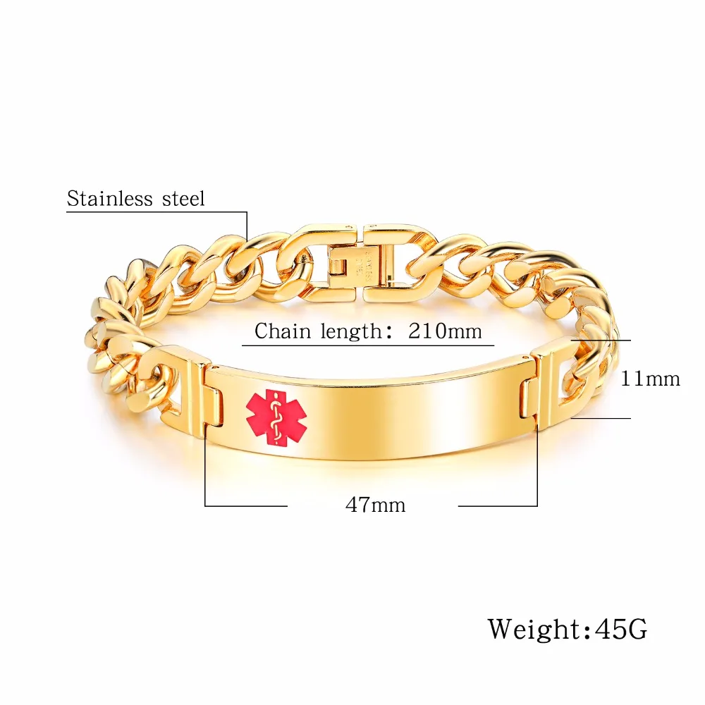 Fate Love Stainless Steel Bracelet Punk EMT Golden And Silver Bracelets High Quliaty Bangle For Boyfriend Gifts Never Rust FL973