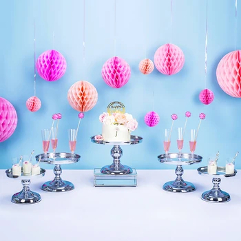 

3pcs-5pcs Mirror Dessert Cupcake Stand, Tower Display for Weddings Events Parties Antique Decor Pedestal