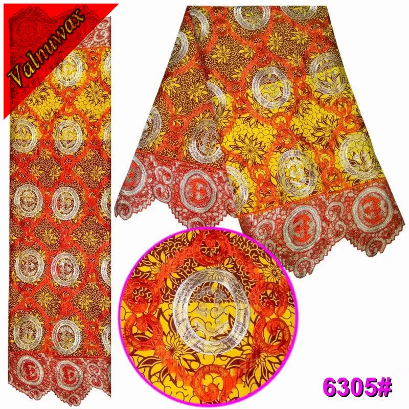 

New Design Nigerian Ankara Print Lace Fabric Polyester African Wax Hollandais Water Guipure Cord Lace Fabrics - QD6305#