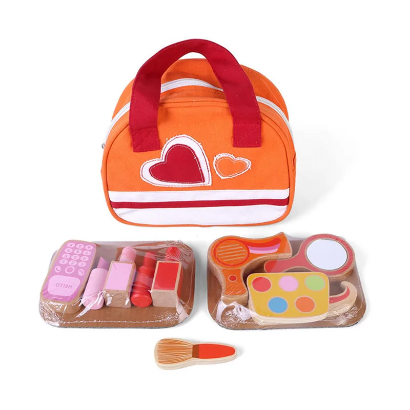 

Wooden Simulation Beauty Makeup Toys Dressing Table Girl Cosmetics Set