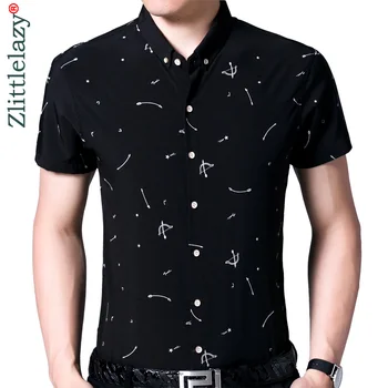 

2019 summer short sleeve men shirt bow and arrow dress casual slim fit social clothes luxury shirts mens fashion high quality