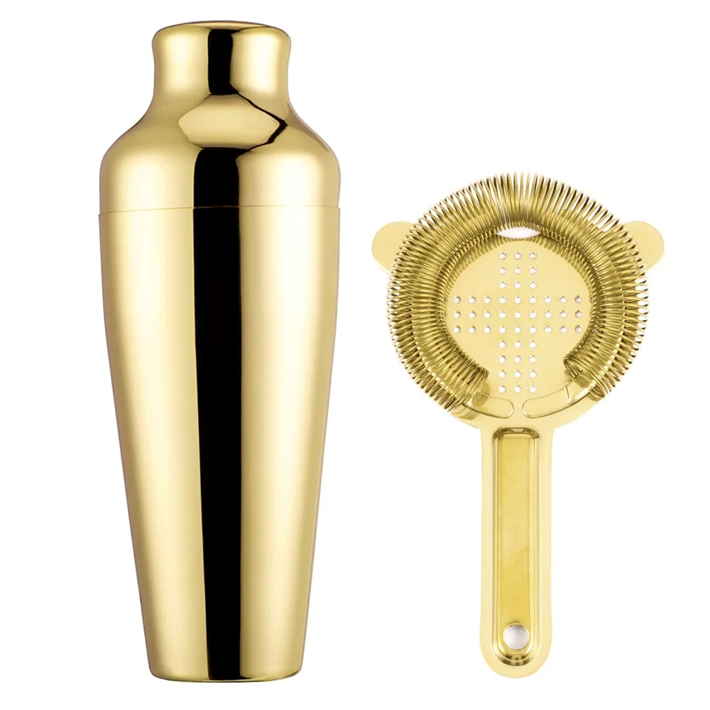 Homestia Brand Gold 550ml 1PCS Stainless Steel Cocktail Shaker With Ice