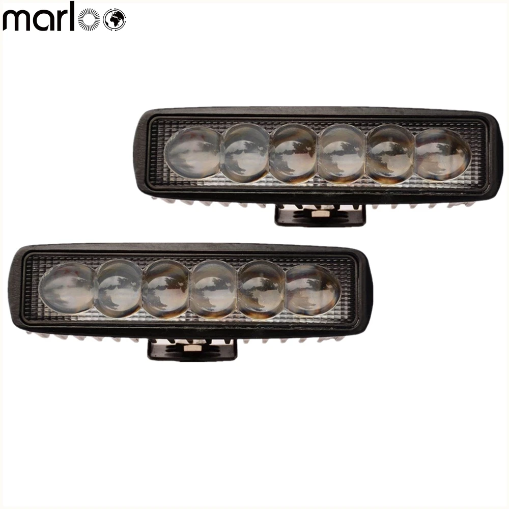 

Marloo 2pcs 4D 6Inch 18W LED Light Bar Offroad Truck Tractor LED Work Light SUV ATV 4X4 Car Driving Light 12V 24V