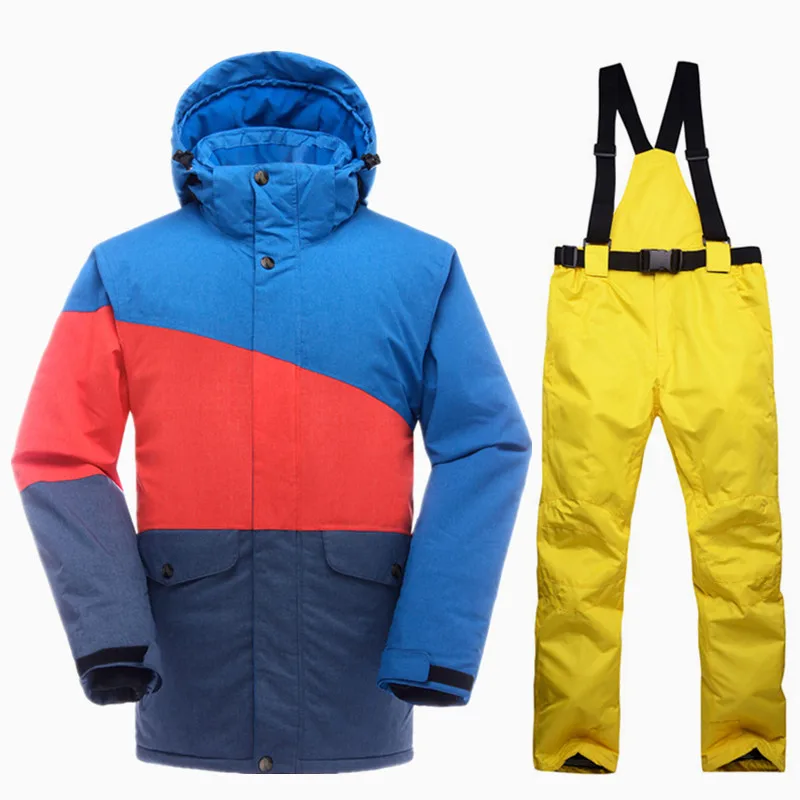SAENSHING костюмы для сноубординга, мужские зимние лыжные костюмы, термоводонепроницаемая куртка для сноуборда, лыжные штаны, дышащий зимний костюм, лыжный костюм для улицы - Цвет: BL-YW