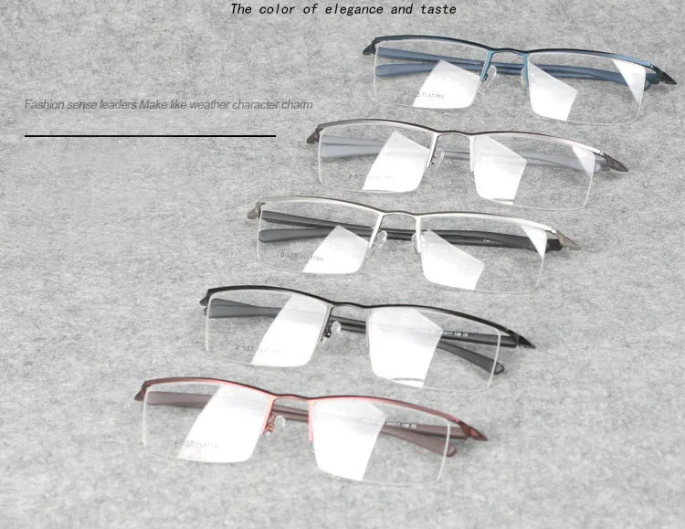 Электрическая Высококачественная титановая полуоправа для мужских очков, очки для близорукости, оптические очки по рецепту, оправа для очков