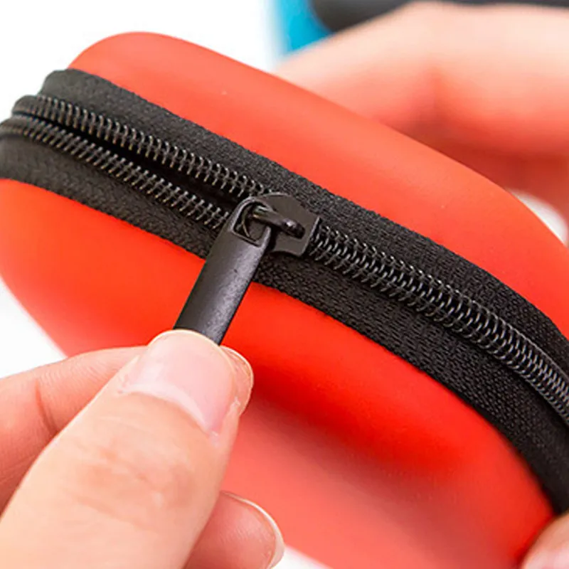Earpiece Zipper Hard Headphone Case Portable Earbuds Pouch box EVA Leather Earphone Storage Bag Protective USB Cable Organizer (4)