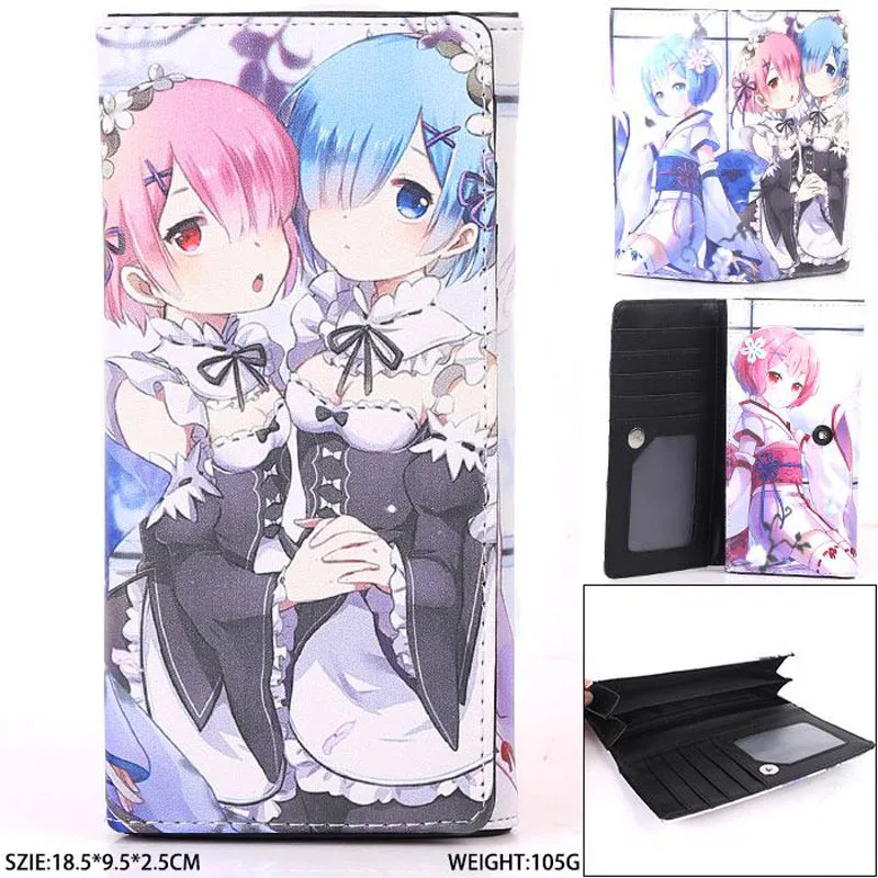 Аниме Re:Zero kara Hajimeru Isekai Seikatsu Rem & Ram Длинный кошелек/высококачественный ПУ кошелек с