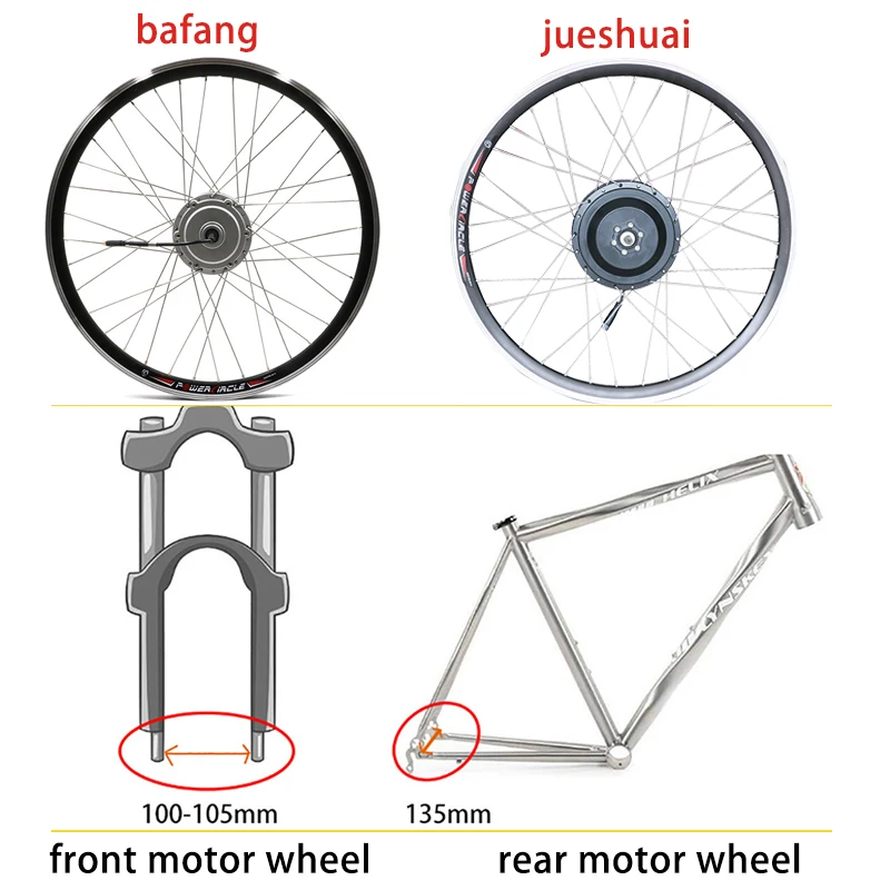 48 в 500 Вт ebike kit Bafang 8FUN передняя, Задняя Ступица моторное колесо для велосипеда комплект для переоборудования электрического велосипеда моторное колесо бесщеточный механизм