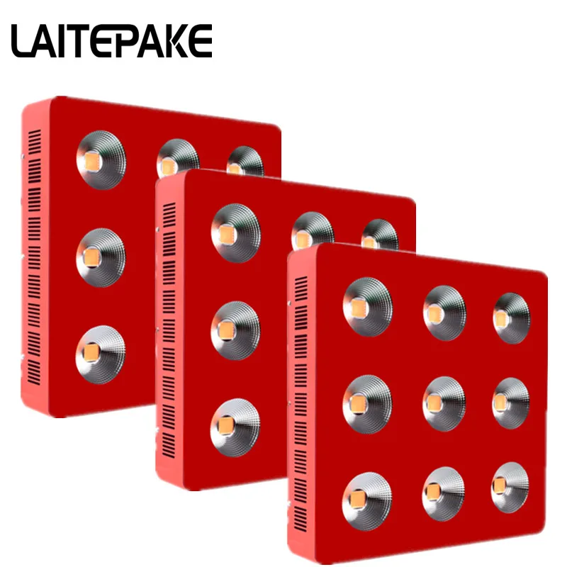 

LAITEPAKE Dominator 3pcs/2700W COB LED Grow Light Kit Full Spectrum With Big Lens Pants Grow Faster Flower Bigger High Yield