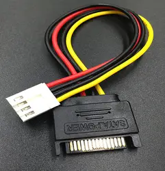 SATA 15Pin штекерным 4Pin женский FDD дискета адаптер для жесткого диска мощность Кабели шнур 20 см D порты и разъёмы Малый 4pin к SATA мощность кабель