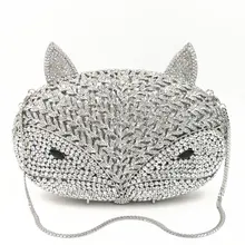 Модные, в виде животных с украшениями в виде серебристых кристаллов вечерние клатчи сумки Свадебные кошельки XIYUAN Lady Diamond цепи вечерние сумкиогофункциональная дорожная сумка-клатч