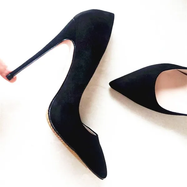 Designer Black Suede Pumps