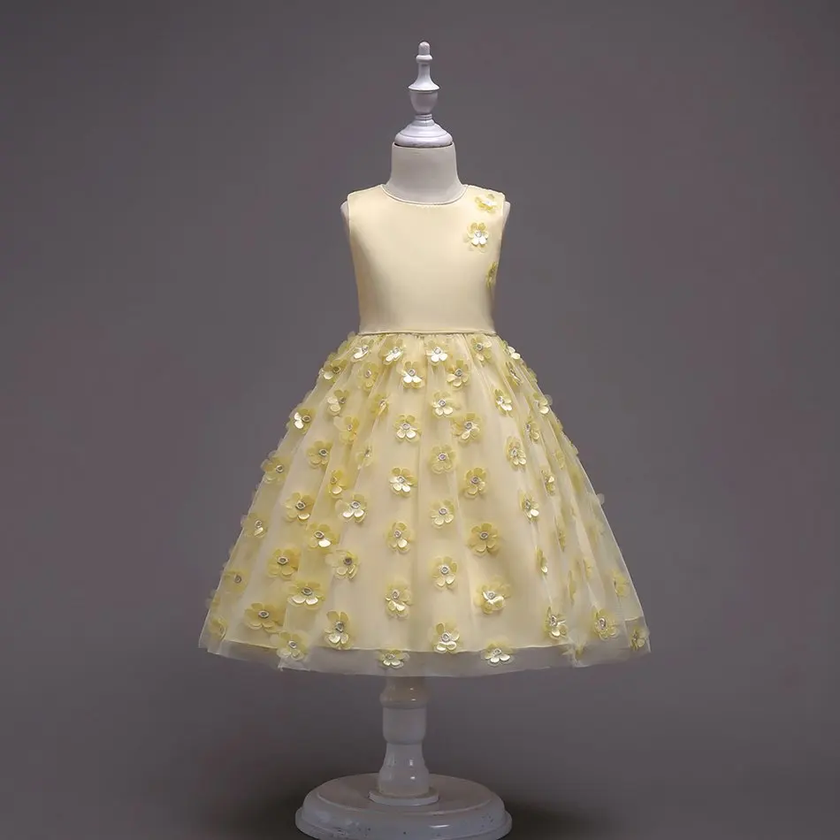 Girls Flower Summer Princess Party Dress (17)