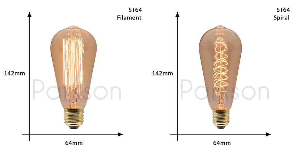 Лампада ампул винтажная лампочка эдисона лампочки E27 220V ST64 40W Вольфрамовая Лампа накаливания рождественское Ретро украшение лампы