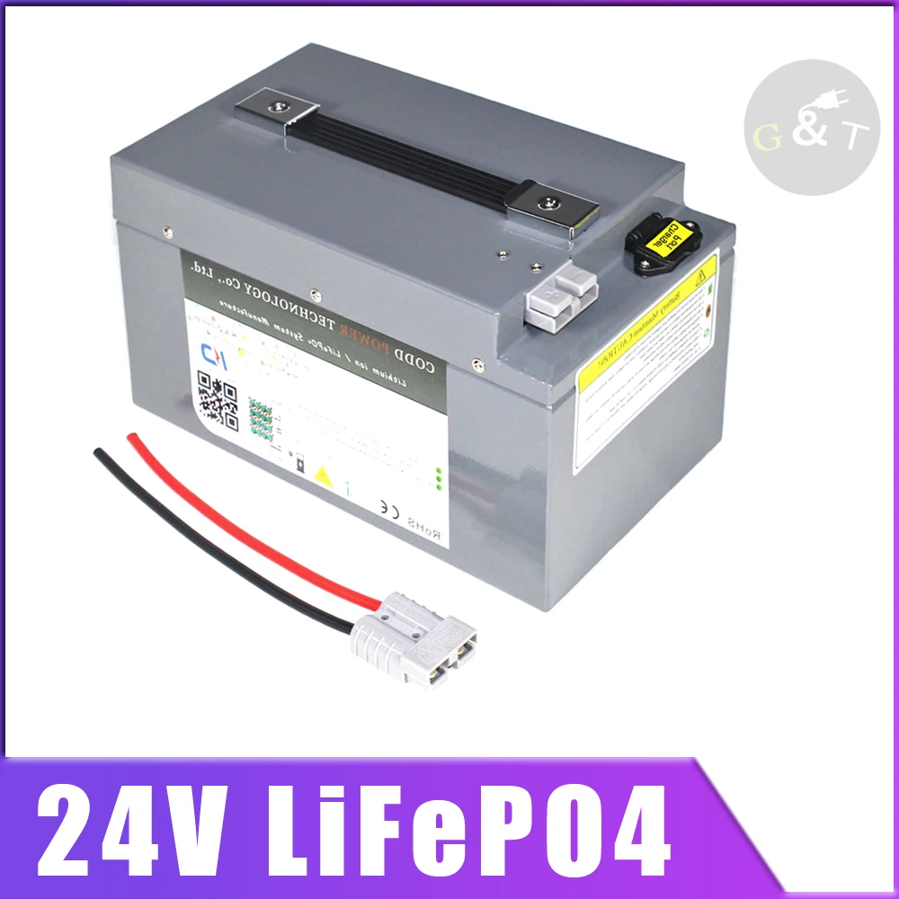 24V 100AH Lifepo4 аккумулятор 60Ah аккумулятор с системой управления зарядное устройство для инвертора RV EV солнечная панель Оборудование безопасности туристическая лодка