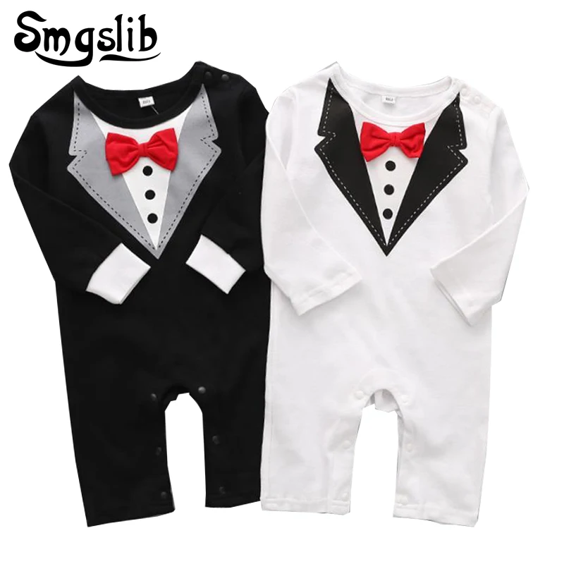 Baby gentleman clothes costume baby onesie first birthday boy party Infant Toddle winter overalls for Baby jumpsuit clothing