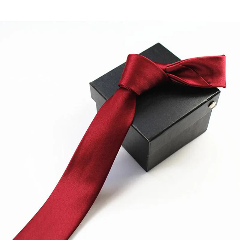 Модный яркий цвет 5 см галстук для мужчин и женщин тонкий узкий галстук свадебный бизнес Элитный черный/красный
