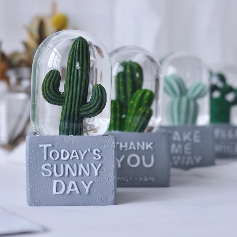 

Green Cactus Crystal Ball Creative Glass Snowflake Cactus Handicraft Valentine's Day Christmas Decoration Exquisite Ornaments