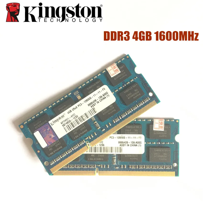 Kingston 8GB(2 шт X4GB) 2Rx8 PC3-12800S DDR3 1600Mhz 4GB память ноутбука 4G PC3 12800S 1600MHZ notebook Module SODIMM ram