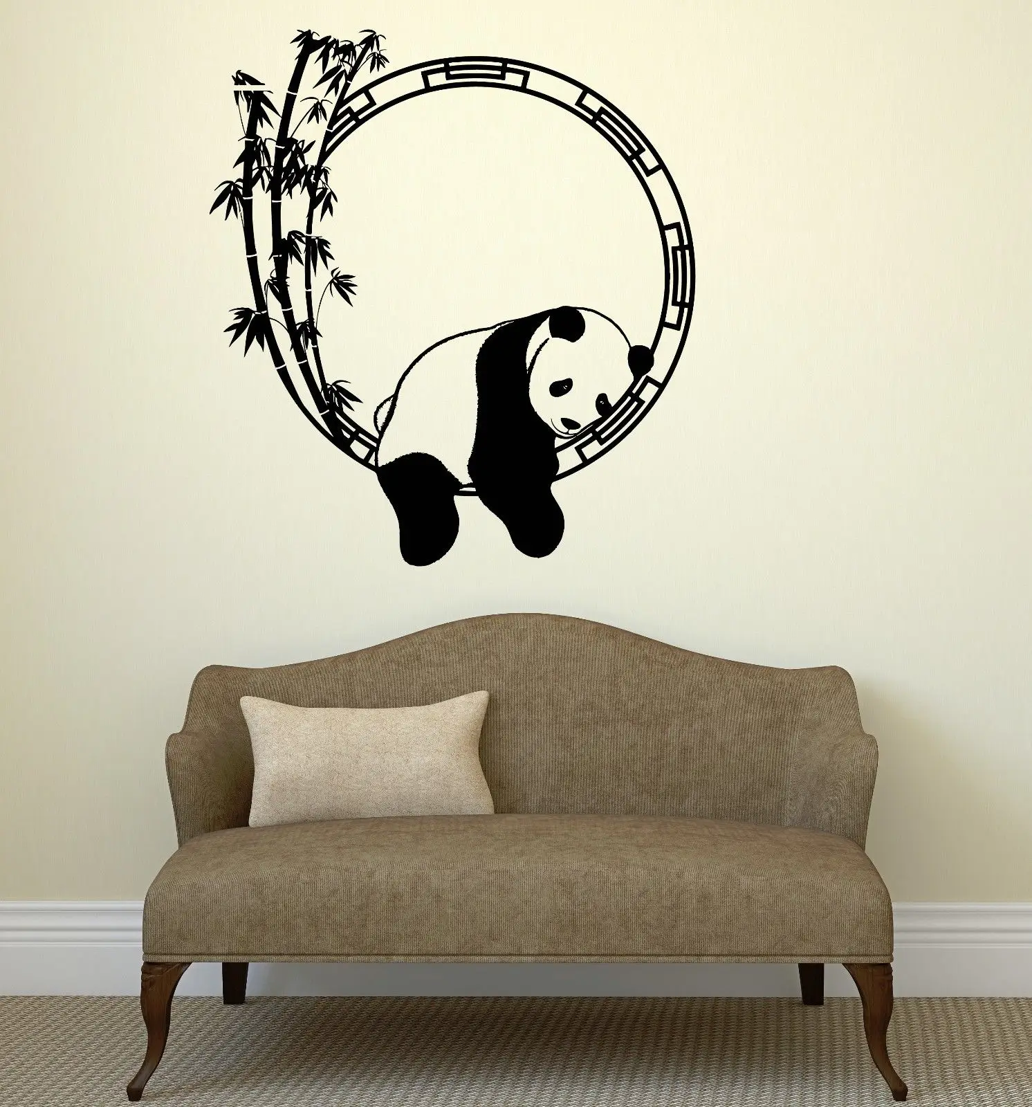 

animals Wall Decal Funny Animal Panda Bamboo Japanese Decor Vinyl Stickers Free shipping