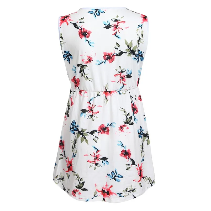 new design mommy pregnant nursing baby maternity sleeveless flower print clothes sweet soft tops robe femme enceinte 40ja03 (13)