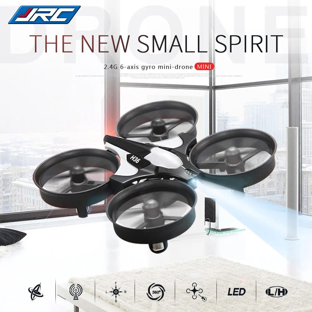 

JJRC H36 Mini RC Drone 2.4GHz 4CH 6 Axis Gyro RC Quadcopter Headless Mode Speed Switch 3D Rollover Sparkling Beginner Level