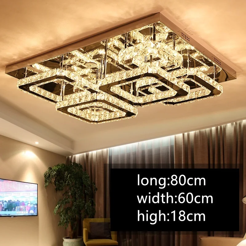 

IWHD Modern ceiling Lighting Tricolor dimming LED Lamp K9 Crystal Ceiling Light Fixtures Bedroom Plafon Luminarias Para Teto