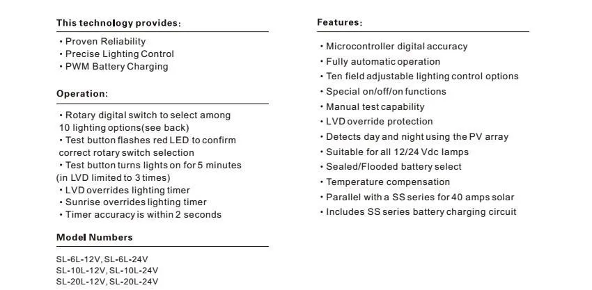 SunLighting Солнечный контроллер SL-10A Morningstar солнечный уличный свет контроллер заряда солнечное зарядное устройство контроллер для уличного освещения