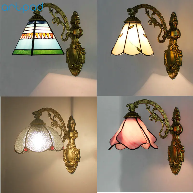  Europe Vintage Glass Wall Lights Lamp For Bedroom Bedside Living Room Foyer Corridor Wall Lights wi - 32961139552