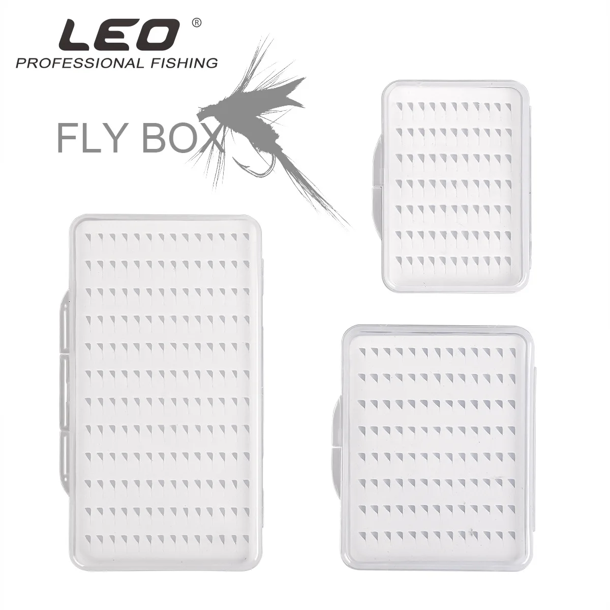 

Leo Fly Hook Box 28055 Fly Fishing Hook Box With Foam Waterproof Durable Fishing Gear Transparent S M L Size Pesca