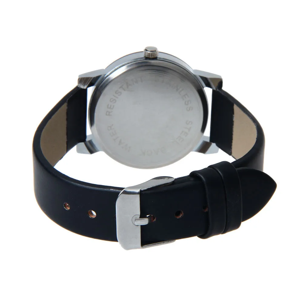 Роскошные наручные браслеты для влюбленных, мода, круглый чехол, кожаные часы для мужчин, Кварцевые аналоговые наручные часы, черные, Relogio, Прямая поставка